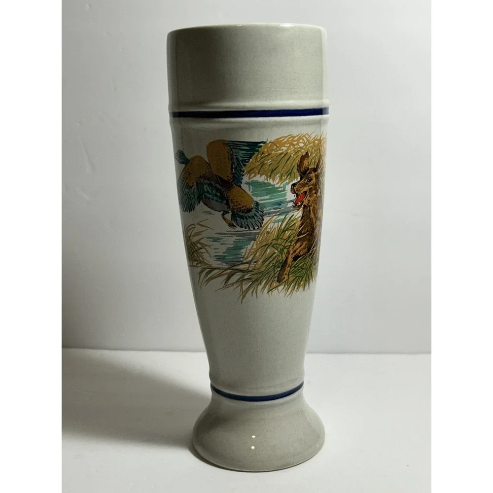 Vintage 80's Collectable German S.C. Eschenfelden Beer Stein Duck Hunting Dog‎